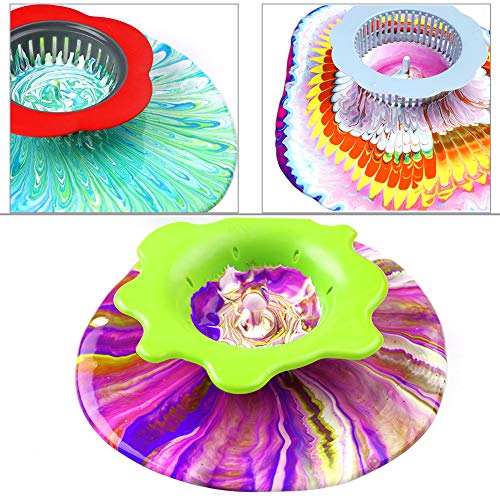 Acrylic Pouring Strainers, Flow Painting Tools Christmas DIY Kits Drawing Sets Flower Strainers Plastic Silicone Drain Basket Unique Pattern Train Art Supplies-5 P