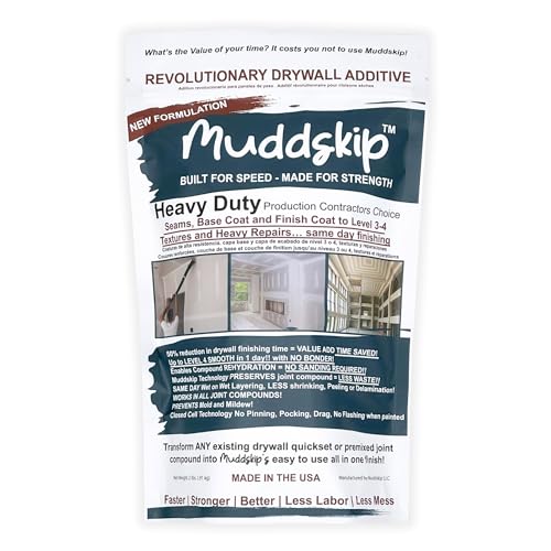 Heavy Duty Drywall Additive Powder, 2lbs Bag – Ideal for Tough Repairs and Textured Surfaces to Create a Level 3-4 Finish, Same Day Wet On Wet Coats, Made in USA