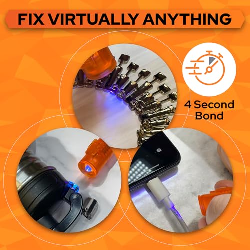 Bondic UV Liquid Plastic Welder, Super Glue, Cures Quickly, UV Resin Kit with Light for Home, Plastic, Jewelry (LED Light & Liquid Cartridge in a Tin Case)