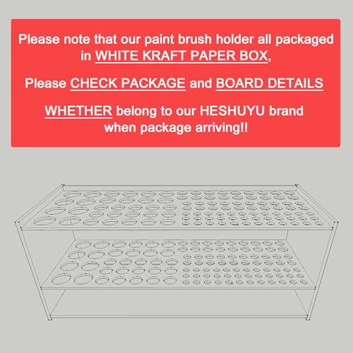 Wooden Paint Brush Holder 105 Holes Paintbrush Holder Organizer Paint Brush Stand Rack with Silicone Rings for Pens Pencils Artist