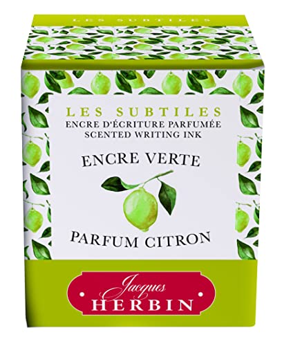 Elban HERBIN hb13736 Scented Ink, 1.0 fl oz (30 ml), for Fountain Pen, Glass Pen, Dip Pen, Lemon Green - color: Lemon Green, size: 1 fl oz
