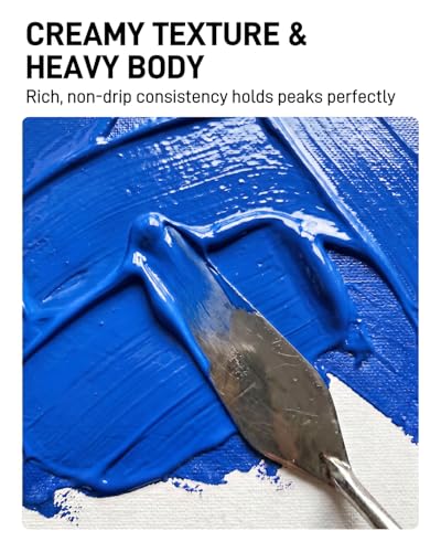 JusArt Blue Acrylic Paint, 8.45oz/250ml Large Tube, Heavy Body Rich Pigment, Non-Toxic, Non-Fading Craft Paint for Canvas Wood Metal Fabric Ceramics, Art Supplies for Adults Artists Beginner - color: Blue