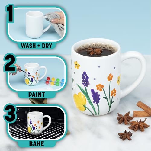 Tulip Painted by Me Ceramic Painting Kit, 4 Mugs - color: Mugs