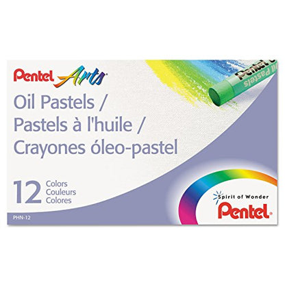 Pentel Arts Oil Pastels, 12 Color Set (PHN-12) - size: 1 Count (Pack of 12)