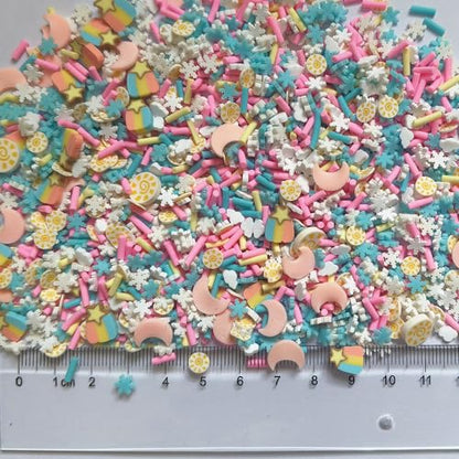 40g Mini Moon and Sun Fimo Polymer Slices Adults Nails Slices Art Design Supplies DIY Craft (Moon & Sun) - color: Moon & Sun
