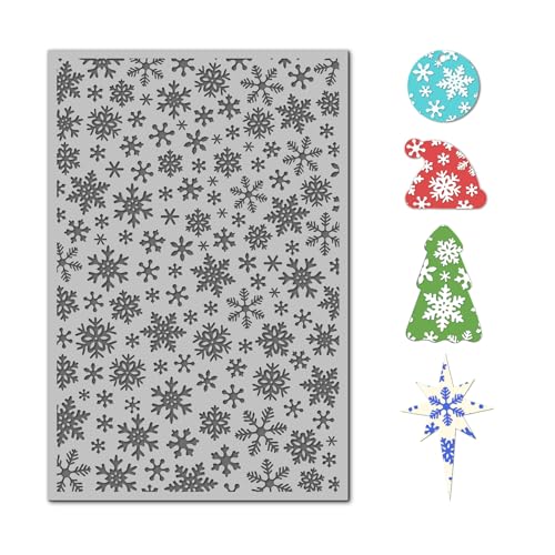 Snowflakes Polymer Clay Texture Mat for Earrings Jewelry Making, Christmas Snowflake Clay Texture Sheets for Polymer Clay Projects Floral Stamps for Clay Earrings Tools
