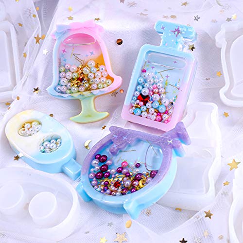 iSuperb 10pcs Shaker Resin Silicone Model and 5pcs Plastic Seal Film Resin Clear Protective Sheet for Animal Silicone Shaker Models DIY Jewelry Making Pendant Keychain - color: 10pcs