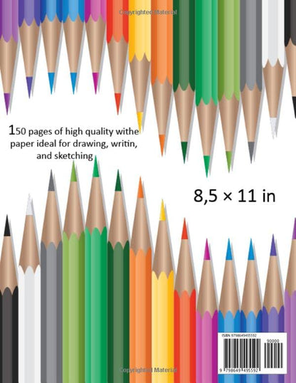 Drawing pad: large blank paper sketch book, for drawing application and practice. for kids age 5,6,7,8,9,10,11 and 12. ( bring out your child's inner Artist )