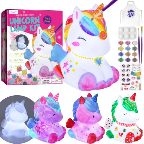 LAOESE Paint Your Own Unicorn Lamp Kit, Art Supplies Unicorn Painting kit for Kids, Arts and Crafts for Kids Ages 8-12, Unicorn Toys Birthday Gifts for Kids Girls Boys Ages 3 4 5 6 7 8 9 10 11 12+ - style: Unicorn