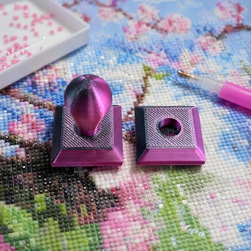 Diamond Art Painting Embossing Roller 3D Printing Diamond Art Painting Seal Press Diamond Art Painting Roller Tool Set for Multi-Color Square & Circular Drills (Matte Black Purple) - color: Matte Black Purple