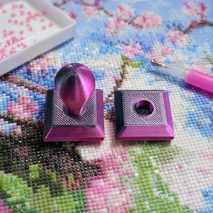 Diamond Art Painting Embossing Roller 3D Printing Diamond Art Painting Seal Press Diamond Art Painting Roller Tool Set for Multi-Color Square & Circular Drills (Matte Black Purple) - color: Matte Black Purple
