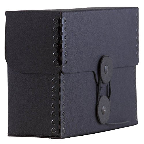JAM PAPER Kraft Portfolio with Button and String Tie Closure - Small Wide - 4 1/4 x 6 1/4 x 2 - Black Recycled - Sold Individually - color: Black Recycled, size: Small Wide (4 1/4" x 6 1/4" x 2")