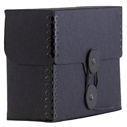 JAM PAPER Kraft Portfolio with Button and String Tie Closure - Small Wide - 4 1/4 x 6 1/4 x 2 - Black Recycled - Sold Individually - color: Black Recycled, size: Small Wide (4 1/4" x 6 1/4" x 2")