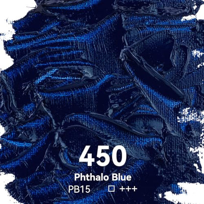 PHOENIX Phthalo Blue Oil Paint - 40ml / 1.35 Fl oz. Single Tube - Artist Quality Phthalocyanine Blue Oil Based Paint for Professionals - color: Phthalo Blue