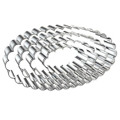Scalloped Edge Oval Cookie Cutter Set Large - 5 Inch, 4 Inch, 3 Inch, 2 Inch - Fluted Wavy Oval Cookie Cutters Shapes Clay Molds - Stainless Steel - style: Oval