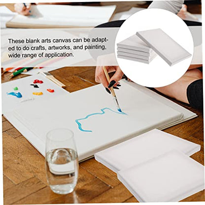 Angoily 5PCS Blank Stretched Canvas for Acrylic Painting 6x8 Inch Cotton Linen Material for Artists and Beginners for Home Decor and Art Projects