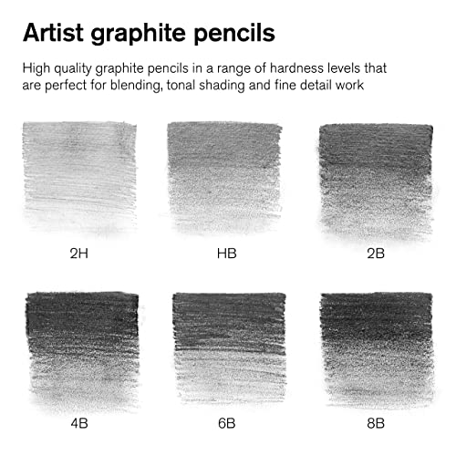 Winsor & Newton Studio Collection Artist Pencils, Graphite Pencils, Set of 6 - style: 6 Graphite Pencils