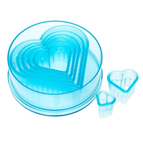 Ateco Fluted Edge Heart Cutter Set in Graduated Sizes, Durable, Food-Safe Plastic, 7 Pc Set - size: Fluted Edge, style: Heart - 7 Pc Set