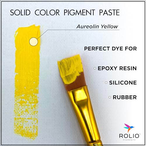 Rolio Yellow Pigment Paste for Epoxy Resin, Aureolin Yellow – 2oz Jar – Opaque Epoxy Colorant, Resin Dye Paste, High-Intensity Pigment Paste for Art, Jewelry, Crafts, Tumblers & DIY Projects - color: Aureolin Yellow
