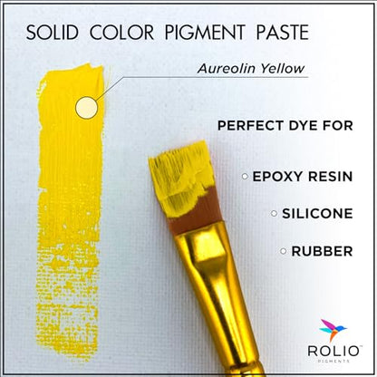 Rolio Yellow Pigment Paste for Epoxy Resin, Aureolin Yellow – 2oz Jar – Opaque Epoxy Colorant, Resin Dye Paste, High-Intensity Pigment Paste for Art, Jewelry, Crafts, Tumblers & DIY Projects - color: Aureolin Yellow