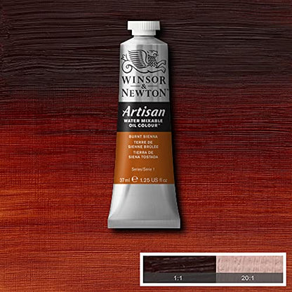 Winsor & Newton Artisan Water Mixable Oil Colour, 1.25-oz (37ml), Burnt Sienna - color: Burnt Sienna, style: 1.25-oz