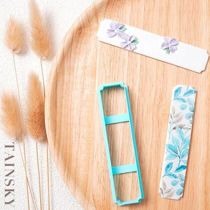 TAINSKY Bookmarks Polymer Clay Cutters, Bookmark Creator for Polymer Clay Jewelry, 5 Pcs Reading Clay Cutters for Making Earrings Jewerly