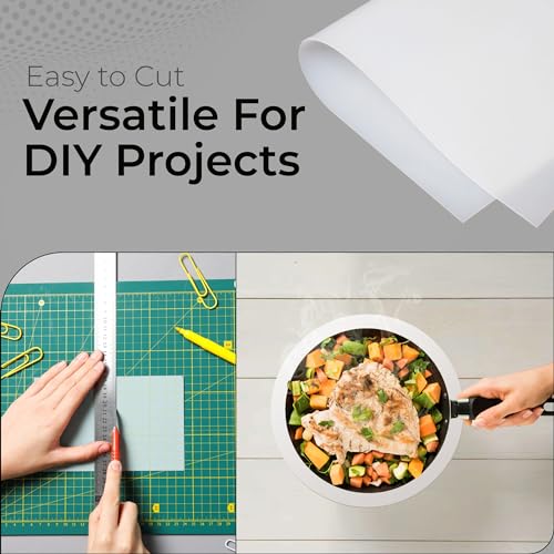 Exactly Rubber - Translucent Silicone Sheet, 50A Durometer Rubber Sheet, Semi Clear Silicone, Resistant -80 to 450°F, Food-Grade Silicone Placemat, 450% Elongation, Made in the USA, 1/16 x 9” x 24” - size: 1/16 x 9 x 24