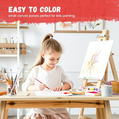 Simetufy 4 x 6 inch 12 Pack Small Painting Canvas Boards- Gesso Primed Acid-Free 100% Cotton Mini Canvas Panels for Acrylics Oil Watercolor Tempera Paints - size: 4"x6"