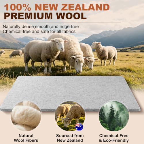 17" X 24" and 10" X 10" Wool Pressing Mat 100% New Zealand Felted Wool Ironing Mat Pad Quilting Wooly Felted Iron Board for Quilter, Sewing, Quilting Supplies - size: 17" x 24" + 10" x 10"