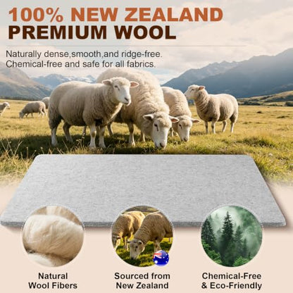 17" X 24" and 10" X 10" Wool Pressing Mat 100% New Zealand Felted Wool Ironing Mat Pad Quilting Wooly Felted Iron Board for Quilter, Sewing, Quilting Supplies - size: 17" x 24" + 10" x 10"