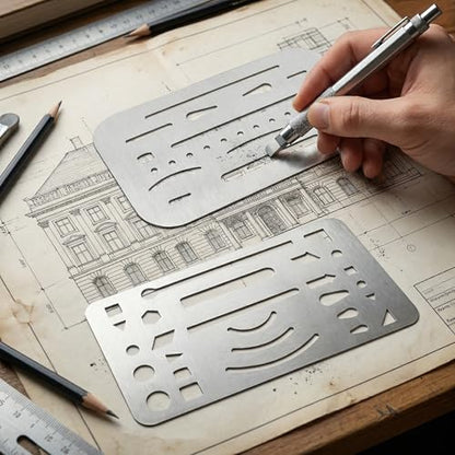 Eraser Shield for Drawing — Precision Erasing Shield Stencils for Art, Drafting & Technical Drawing 4-Pack