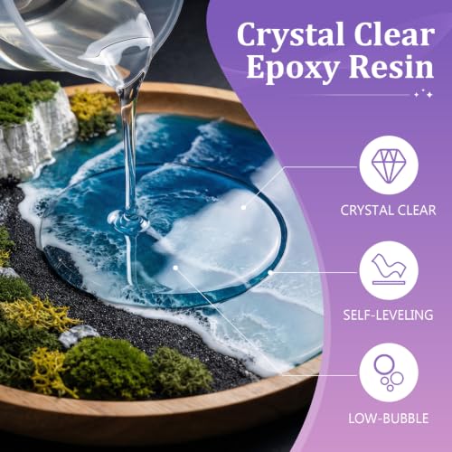 3×UV Resistant Epoxy Resin 1 Gallon Kit - MSDS Certified, Food Safe & Non Toxic Resin Epoxy for DIY Art, Craft, Jewelry Making, Molds Casting - Consistent Cure & Crystal Clear for Pros