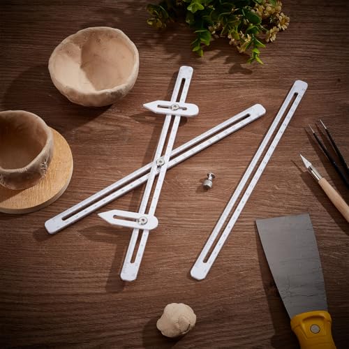 UNICRAFTALE Pottery Throwing Gauge Set White Pottery Height Measuring Ruler Acrylic Clay Craft Measuring Gauge Adjustable Pottery Ceramics Clay Tool for Pottery Making