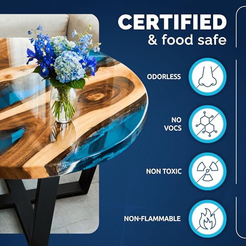 Craft Resin Deep Pour Epoxy Resin Kit 3 Gallon – for 2” Pours, Casting Resin Epoxy for River Tables, Wood, Flower Preservation & DIY Crafts – Crystal Clear & Bubble Free, UV Resistant & Food Safe - size: 3 Gallon