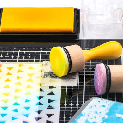 26 Pcs/Sets Ink Blending Tool Sets, Include 2 Pcs Round Ink Mini Applicator Tools and 24 Pcs Replacement Refill Foam Pads for Drawing Distressing Blending Scrapbooking & Stamping Supplies (Deep Green) - color: Deep Green