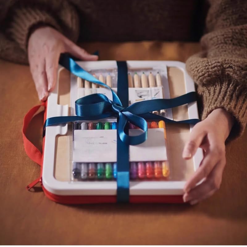 Portable Drawing Board with Bag,Red Travel Art Case,Art Supplies Case, Drawing Storage Bag Perfect for Travel