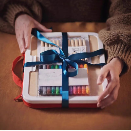 Portable Drawing Board with Bag,Red Travel Art Case,Art Supplies Case, Drawing Storage Bag Perfect for Travel