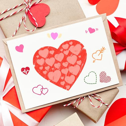 JarThenaAMCS 16Pcs Heart Shaped Stencils Assorted Stencils Reusable Love Heart Plastic Drawing Painting Template for Mother's Day Valentine's Day DIY Art Craft Painting on Wood - style: Heart