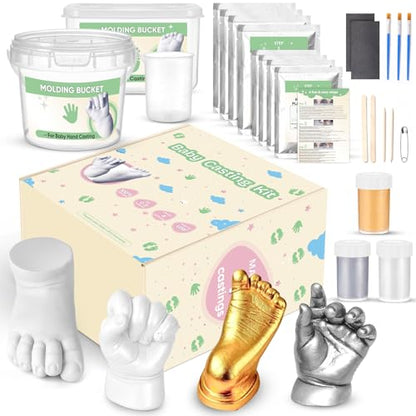 Noosuna Baby Hand and Foot Casting Kit (4 Pack), 3D Moulding Gift Set, Multiple Accessories, Baby Casting Kit for Babies 0–9 Months Old, Baby Shower, New Mom Gift, Newborn Keepsake