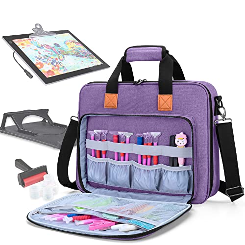 LUXJA Carrying Bag for A4 Light Pad and Diamond Painting Tools, Protective Case for Diamond Painting Light Box and Accessories (Fits for A4 Light Pad), Purple (Bag Only) - color: Purple