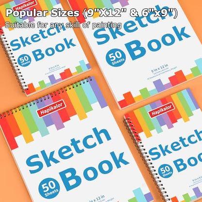 Drawing Pad for Kids, Sketch Pads 50 Sheets, 3-Pack Kids Travel Activities Spiral Bound Drawing Books Bulk 6" x 9 ", Drawing Paper for Kid 9-12 - size: 6" x 9"(Pack of 3)