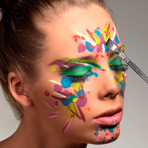 22pcs Face Painting Brushes and Sponges Set, Professional Face Paint Tools Multiuse Paintbrush Sets for Acrylic Oil Watercolor Tempera Painting Festivals Parties Body Art & DIY Crafts
