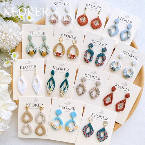 Keoker Polymer Clay Cutters Set 20 Boho Shape Clay Cutters for Polymer Clay Jewelry Making - color: A+B