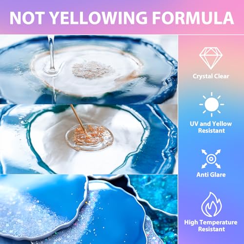 1 Gallon Epoxy Resin Kit, Crystal Clear and Hard Upgraded 2 Part Resin and Hardener for Casting Coating, Countertop, Table top, Art DIY Handcraft Jewelry - size: 1 Gallon
