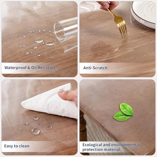 13 x 16 Inch Clear Table Cover Protector, 2mm Thick Clear Desk Mat, Plastic Table Cover, Vinyl Table Protector, Desk Mats on Top of Desks - size: 13" x 16"