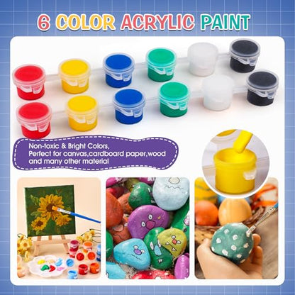 ESRICH 10 Set Mini Canvas Painting Kit, Minis Acrylic Paint Set, St. Patrick's Party Gifts,4 * 4inCanvas with Easel, Acrylic Paints,Brushes,Palette,Mini Easel Canvas for Kids Adults Painting Party - size: 10 set 4 x 4 inches