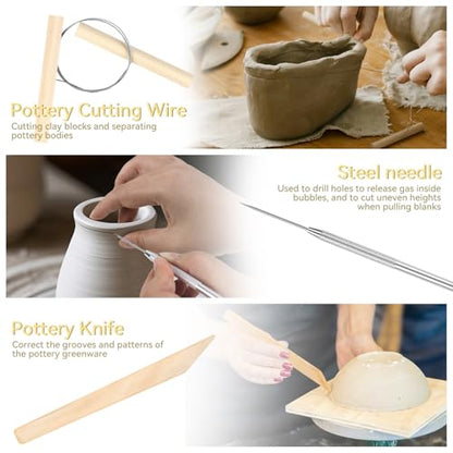 13 Pcs Clay Tools Kit, Pottery & Clay Sculpting Tools, Polymer Clay Tools for Adults, Pottery Craft, Drawing, Dotting, Baking, Carving, Molding, Modeling, Shaping