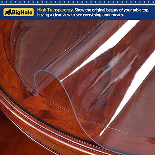 Round Dining Coffee Table Protector Thick Clear Plastic Tablecloth Cover PVC Vinyl Cloths Wood Marble Glass Tabletop Topper Protection Pad Easy Clean Polyester Wipeable Proof Waterproof Mat 34 " Dia - color: New Version Round Shape Clear, size: 34" x 34"