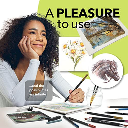 Castle Art Supplies Mixed Media Set | 120+ Art Pencil Collection - Coloured, Watercolour, Pastel, Metallic, Graphite, Charcoal | Creative Freedom for Adult Artists, Colourists | in Neat Travel Case