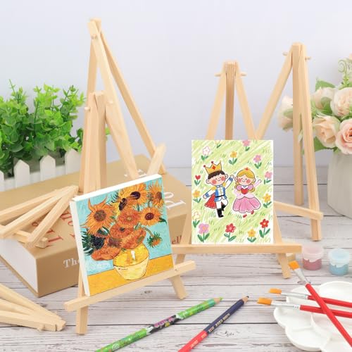Yiksonyo 30 Pack 9 Inch Wooden Easel, Tabletop Wood Easels, Small Wooden Easel for Painting, Art, and Crafts - size: 30 Pack 9 Inch